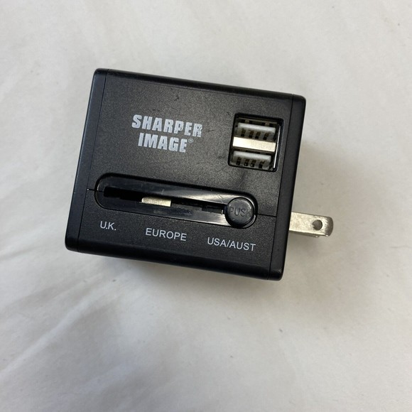 Sharper Image Travel Plug ** Universal Adaptor ** With Dual USB * - Picture 1 of 6